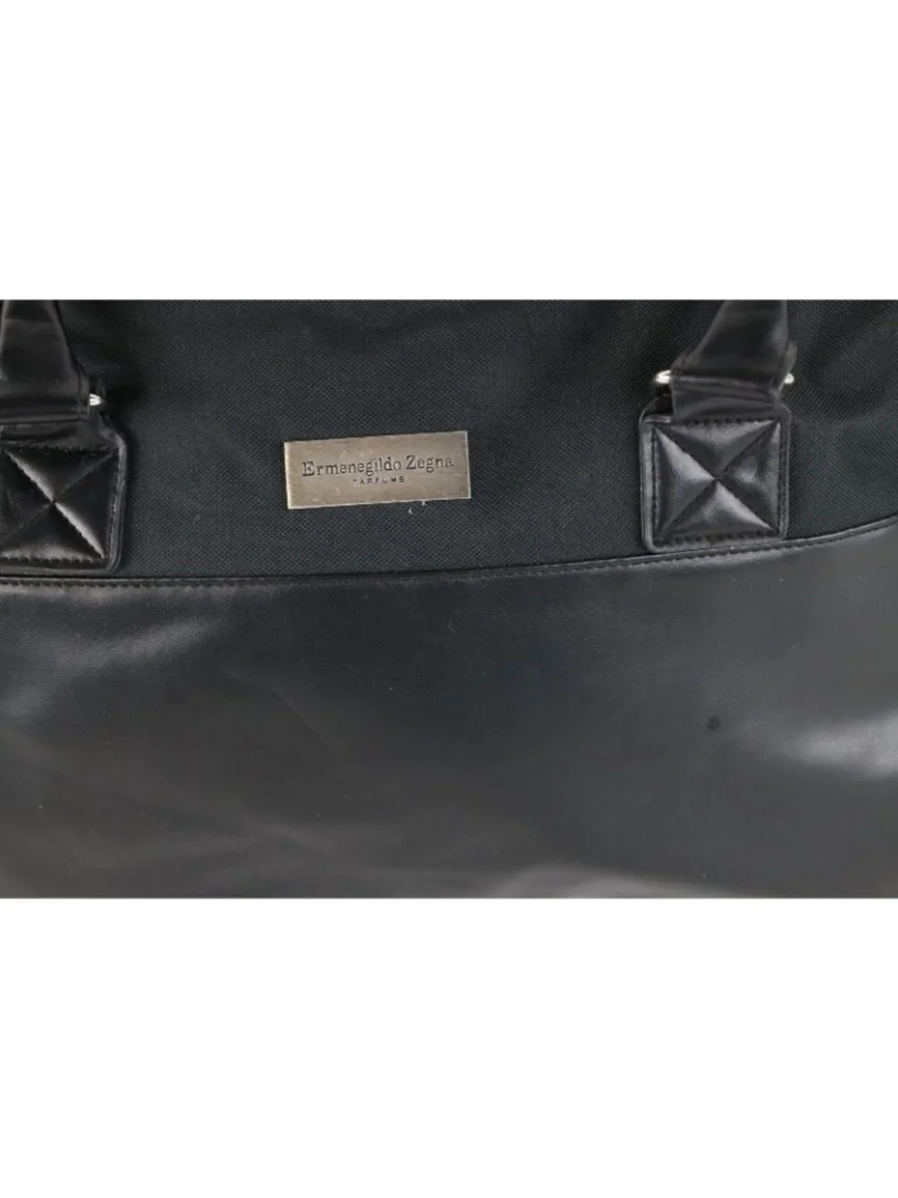 Ermenegildo Zegna Parfums Spell Out Handled Weekender Duffel Bag Carry On Black